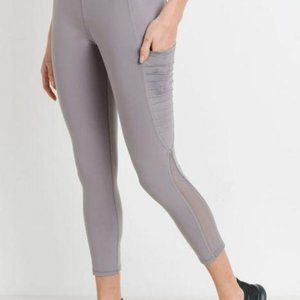 Misty Mauve Ribbed Yoga Legging Leggings